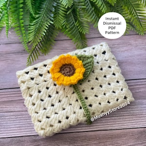 Crochet Sunflower Kindle Sleeve Pattern: PDF Download