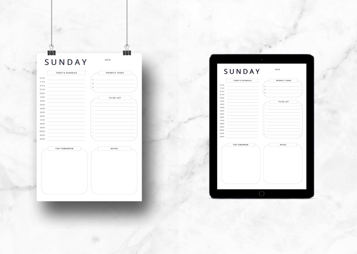 Printable Daily Planner Day Planner Printable Monday to Etsy