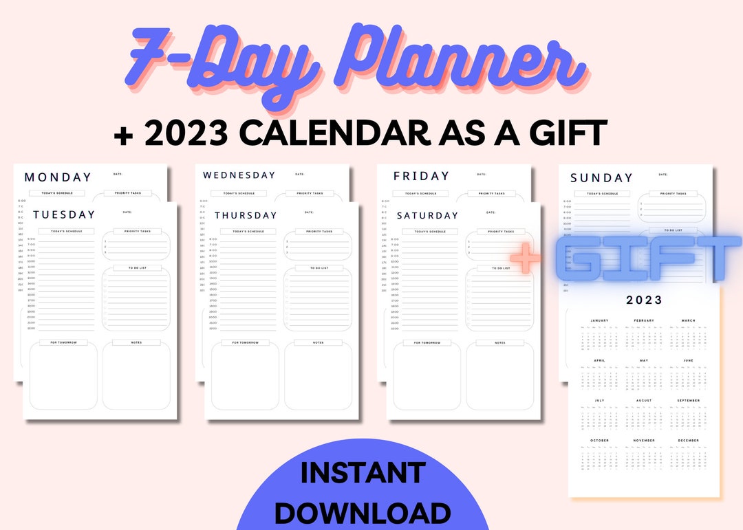 Printable Daily Planner Day Planner Printable Monday to - Etsy