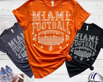 Miami Rhinestone Shirt, Unique Design Football Fans Shirt, Premium Quality Fabric and Vibrant Colors, Perfect Gift for Football Enthusiasts