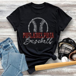 Philadelphia Baseball Strass Shirt, Gunst Team Shirt, süßes Tailgate Shirt, Spieltag Sport T-Shirt, Baseball-Liebhaber-Shirt, Phillies Fans Geschenk