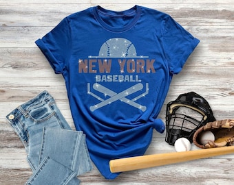 New York Baseball Rhinestone Shirt, Retro Sports Fan Tee, Glitter Baseball Tee, Athletic Baseball Shirt,  Favorite Shirt Gift for Game Day