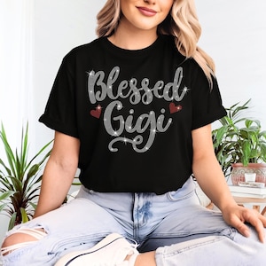 Retro gesegnetes Gigi Strass Shirt, süßes Gigi T-Shirt, Gigi entworfenes Hemd Geschenk für Familie, Gigi Thanksgiving Sweatshirt