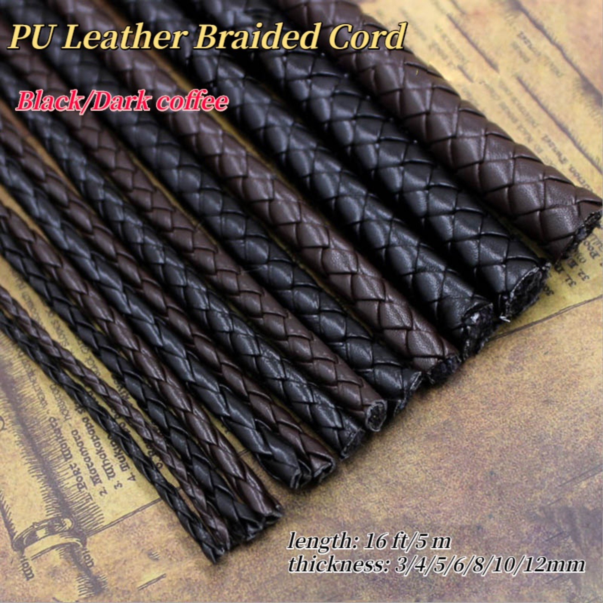 5M 8mm Leather Cord Leather Rope Thread for DIY Jewelry Making Braiding  Projects