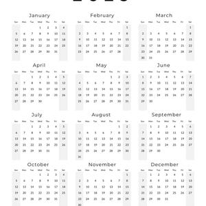 Minimalist 2025 Calendar – Printable Wall & Desk Planner (8.5&quot; x 11&quot;)