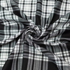Check Tartan Fabric Menzies Pattern Polyviscose | 59" (150cm) Wide | Metre