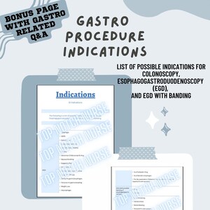 Indicaties gastro-intestinale procedure + bonusopmerkingen | Colonoscopie | Endoscopie | Digitale download | 2 pagina&#39;s