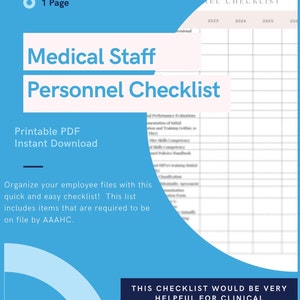 Personnel Checklist | Medical Staff | Documentation |