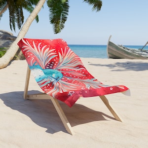 Abstract Beach Towel | Tropical Paradise, Bright Colors | Summer Essential