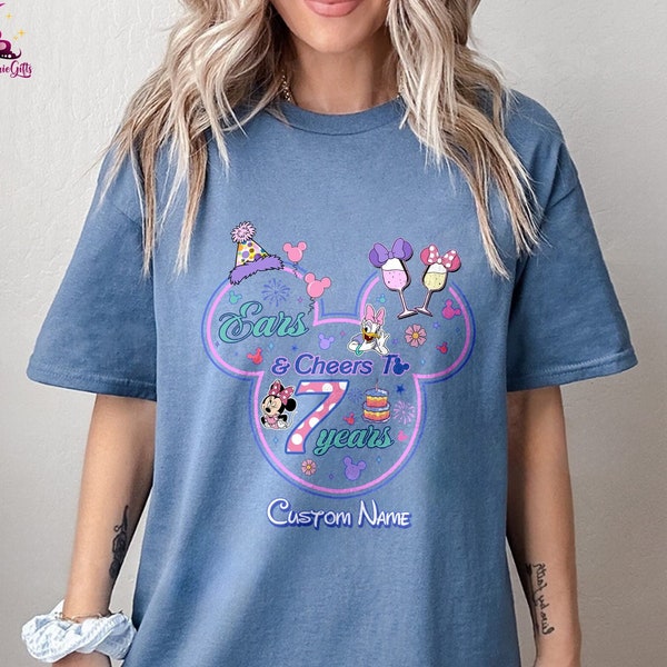 Personalized Mickey and Friends Ears and Cheers Birthday Shirt, Minnie and Daisy Duck Birthday Shirt, Family Matching Shirt