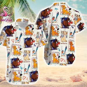 Disneyland Lion King Hawaiian Shirt, Simba Timon Pumba Lion King Button Shirt, Disneyland Safari Trip Hawaii Shirt,Disneyland Hawaiian Shirt