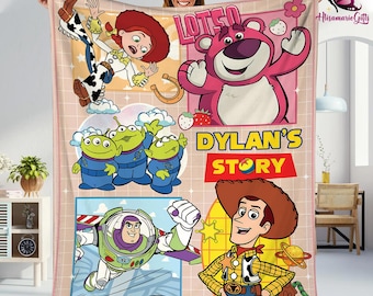 Custom Name Toy Story Blanket, Disneyland Toy Story Blanket, Woody Buzz Jessi Blanket, To Infinity and Beyond, Toy Story Birthday