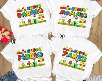 Mario Family Shirt | Mario Party Shirt | Super Mario Daddio Shirt | Super Mario Mommio T-Shirt | Mario Birthday | Super Mario Kiddio Shirt