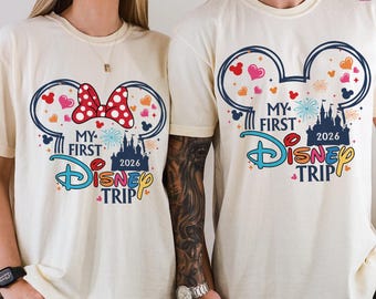 Custom My First Disneyland Trip 2026 Shirt, Mickey Minnie Couple Shirt, Family Trip 2026, Disneyland Vacation Family Matching Tee