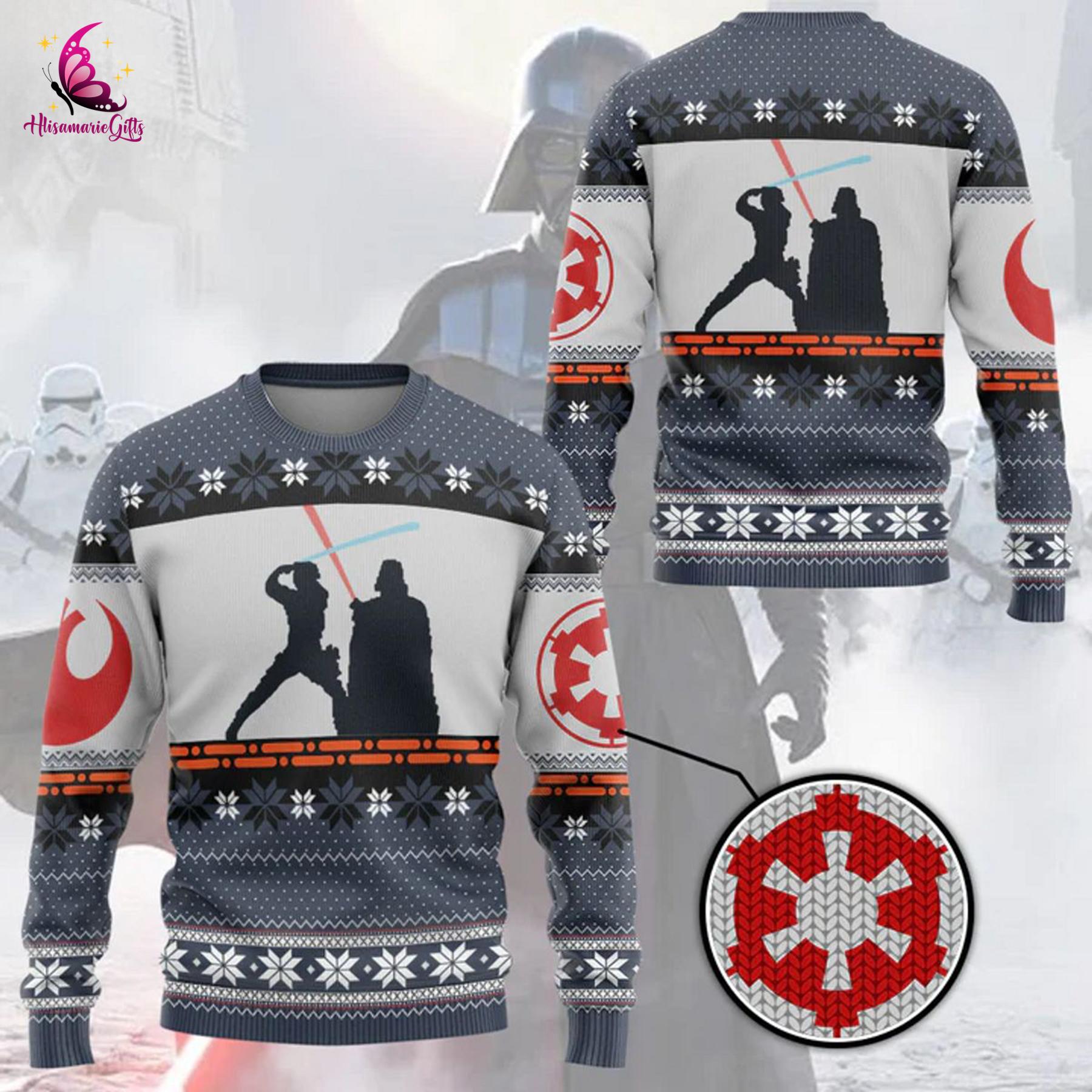 Discover Darth Vader Ugly Christmas Sweater, The Mandalorian Anakin Skywalker Ugly Sweater
