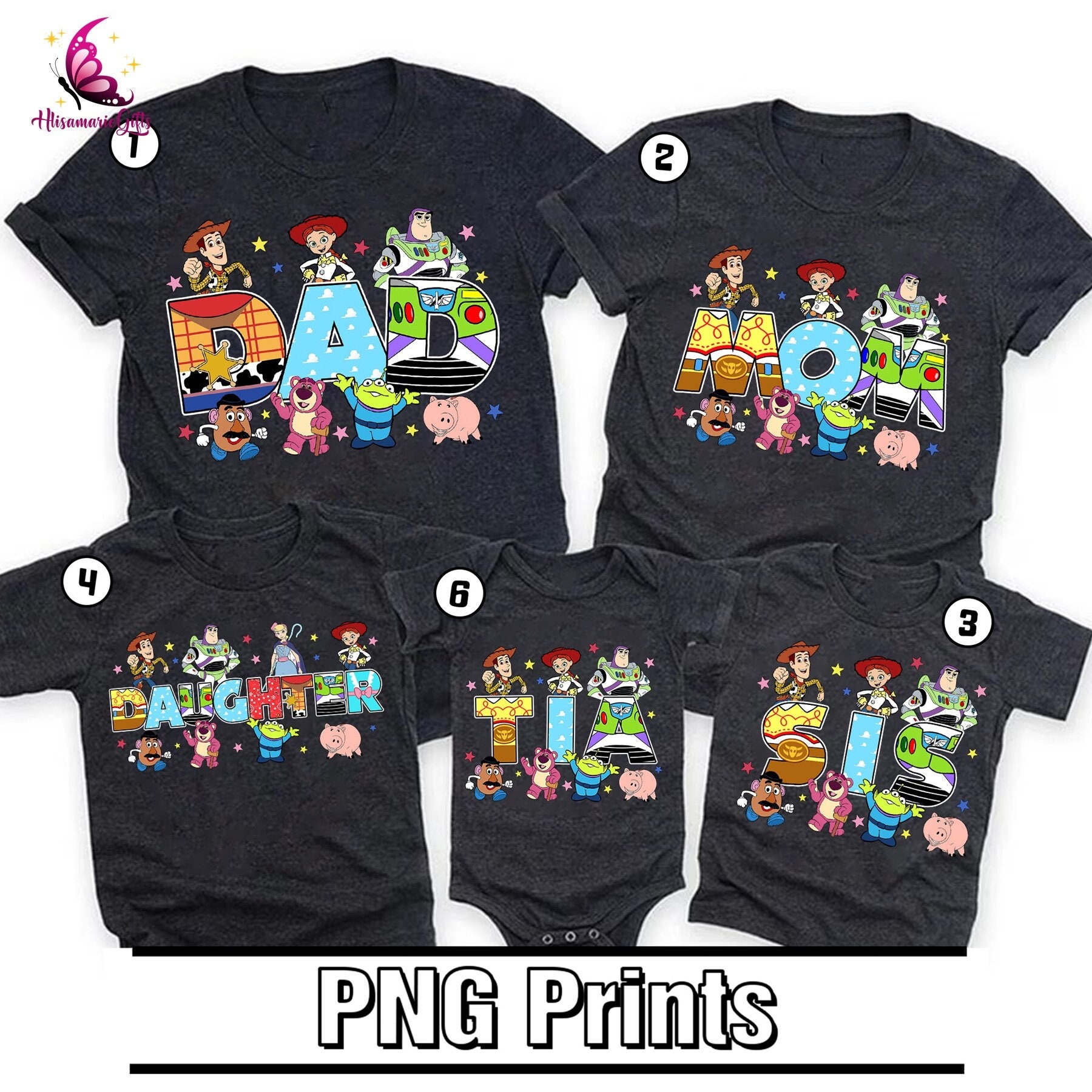 Personalized Toy Story Family Png | Toy Story Birthday Party Png | Toy Story Clipart | Woody Buzz Lightyear | Toy Story Theme Download