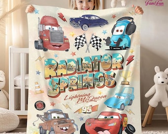 Manta Radiador Springs de Cars, Manta Rayo McQueen, Regalo de cumpleaños de Cars, Cars Land, Manta infantil, Regalos para cumpleañeros