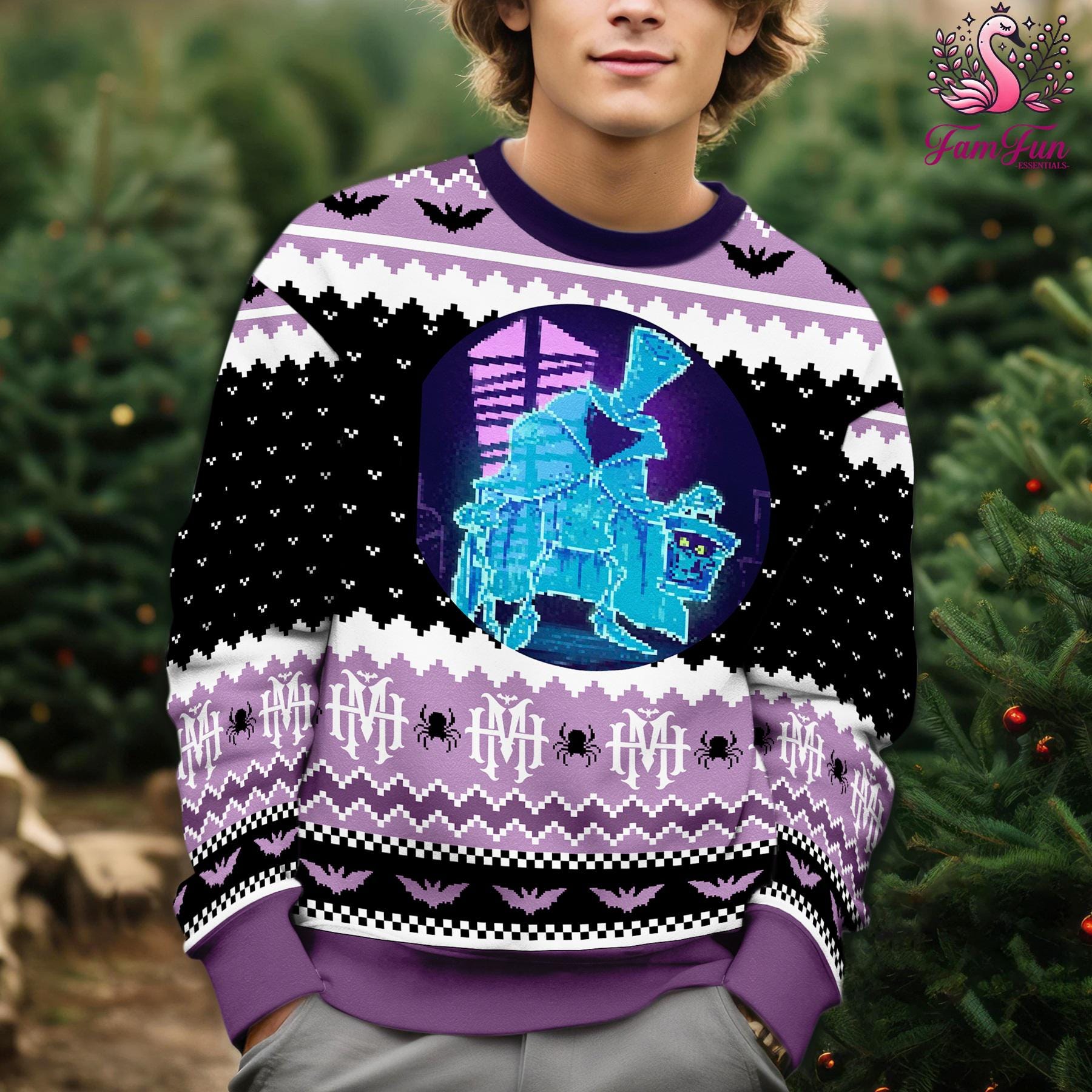 Discover Haunted Mansion Hatbox Ghost Christmas Ugly Sweater