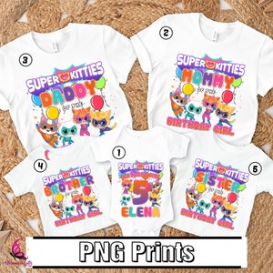 SuperKitties Birthday Party Png, Super Kitties Party Theme, Personalized Kids Birthday, SuperKitties Family, Birthday Girl, SuperKitties Png