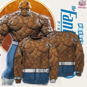 The Fantastic Four The Thing All Over Print Hoodie, Fantastic Four First Steps Shirt, Ben Grimm Thing Cosplay Costume, Halloween Gifts