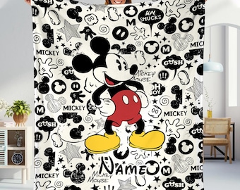 Custom Mickey Mouse Blanket, Mickey Blanket, Mickey Mouse Birthday Gifts, Disneyland Mickey Blanket, Christmas Gifts