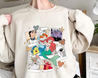 Vintage 90s Little Mermaid Polaroid Shirt, The Little Mermaid Shirt, Princess Ariel Shirt, The Little Mermaid Characters, Magic Kingdom Tee