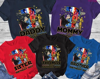 Custom StarWars Birthday Shirt, Starwars Family Shirt, Birthday Matching Shirts, Starwars Shirt, Birthday Boy T-shirt
