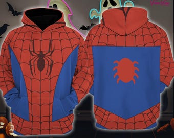 Spider Man Hoodie Sweatshirt, Spiderman Costume Outfit, Spiderman Cosplay, Halloween Super Hero Cosplay, Halloween Costume
