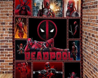 Deadpool Fleece Blanket, Deadpool Blanket, Superhero Fan Quilt Blanket, Deadpool 3, Superhero Blanket, Avengers Blanket