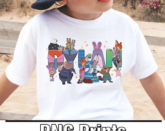 Zootopia 2 Birthday PNG Printable, Zootopia Party Shirt Design, Kids Birthday Download, Animal Theme Party, Digital Download
