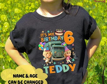 Custom Name It's My Birthday Trask Truck Shirt |Trask Truck Birthday Shirt |  Family Birthday Shirt | Kids Birthday Shirt