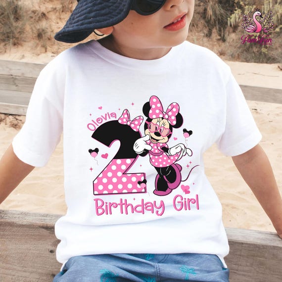 Custom Minnie Mouse Birthday Girl Shirt, Minnie Birthday T-shirt, Disneyland Birthday Party, Family Birthday Shirt, Kids Birthday Tee
