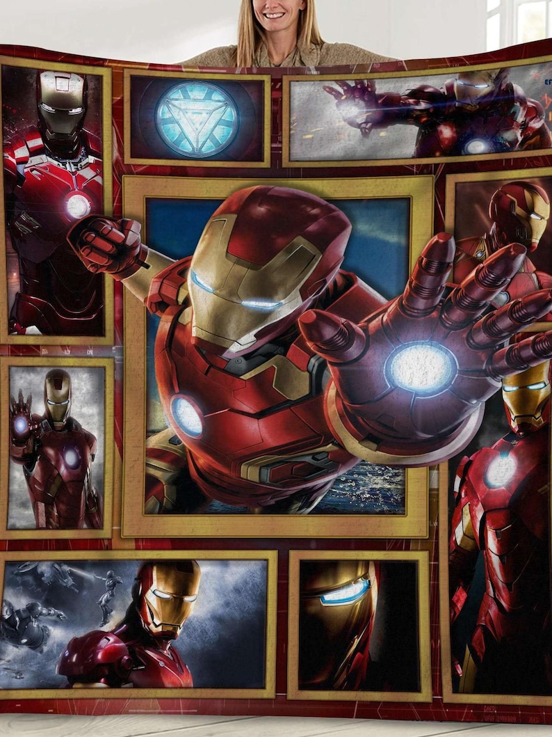 Manta polar de Iron Man / Manta de Iron Man / Manta de superhéroe de los Vengadores para cama, sofá o sofá imagen 1