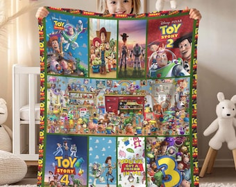 Toy Story Fleece Blanket | Buzz Lightyear Fleece Blanket | Woody Fleece Blanket | Birthday Gift | Christmas Toy Story Blanket
