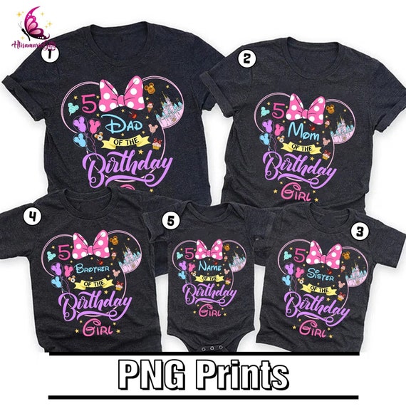 Custom Minnie Mouse Birthday Girl Png | Birthday Girl Sublimation | Family Birthday Party | Personalized Birthday Clipart | Minnie Mouse Png