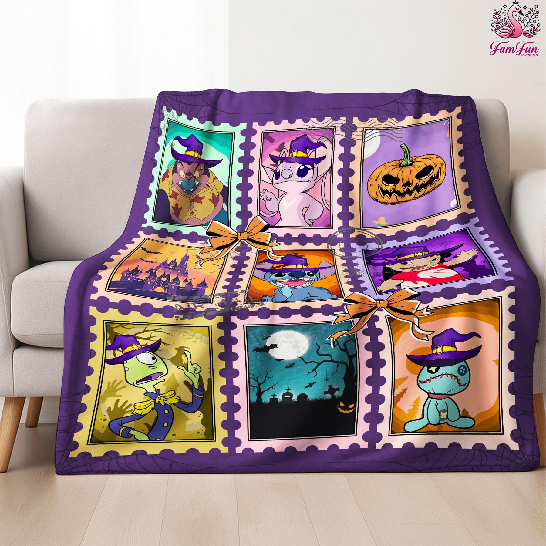 Discover Halloween Salem Witches Stamp Art Blanket, Salem Witch Book Club