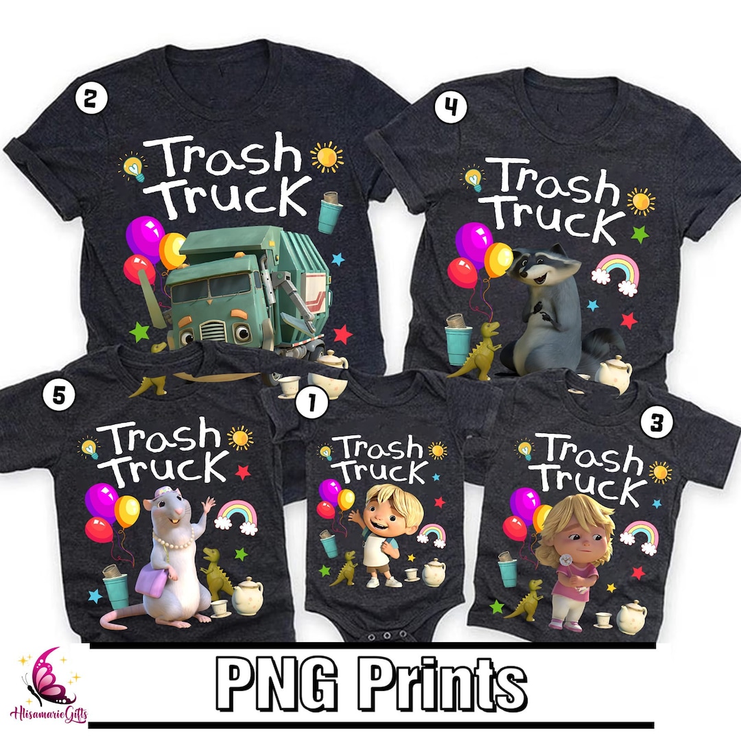 Trash Truck Characters Png Bundle Download, Family Trash Truck Png ...