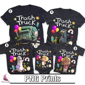 Trash Truck Characters Png Bundle Download, Family Trash Truck Png, Trash Truck Birthday Party, Trash Truck Friends, Instant Download