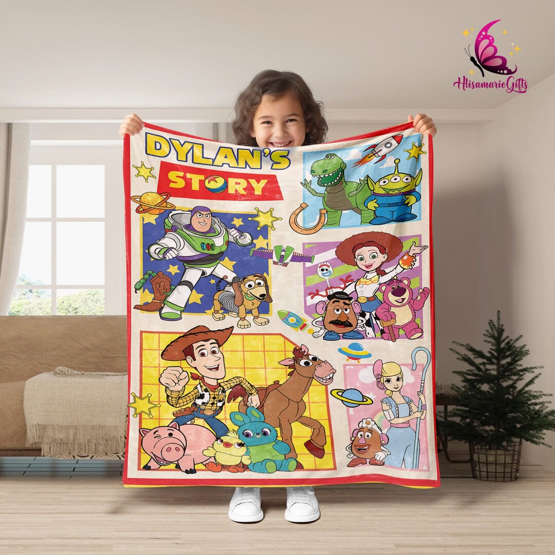 Custom Name Toy Story Fleece Blanket Toy Story Woody Buzz Lightyear
