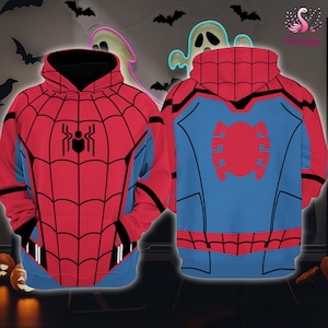 Spider Man 3D Full Over Print Hoodie, Spider Man Super Hero Cosplay Hoodie Sweatshirt,Spider Man Halloween Shirt,Spiderman Halloween Costume