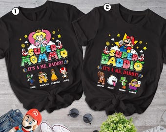 Custom Name Super Mario Daddio Shirt, Super Daddio Shirt, Super Dad Shirt, Gift For Father, Super Mario Shirt, Fathers Day