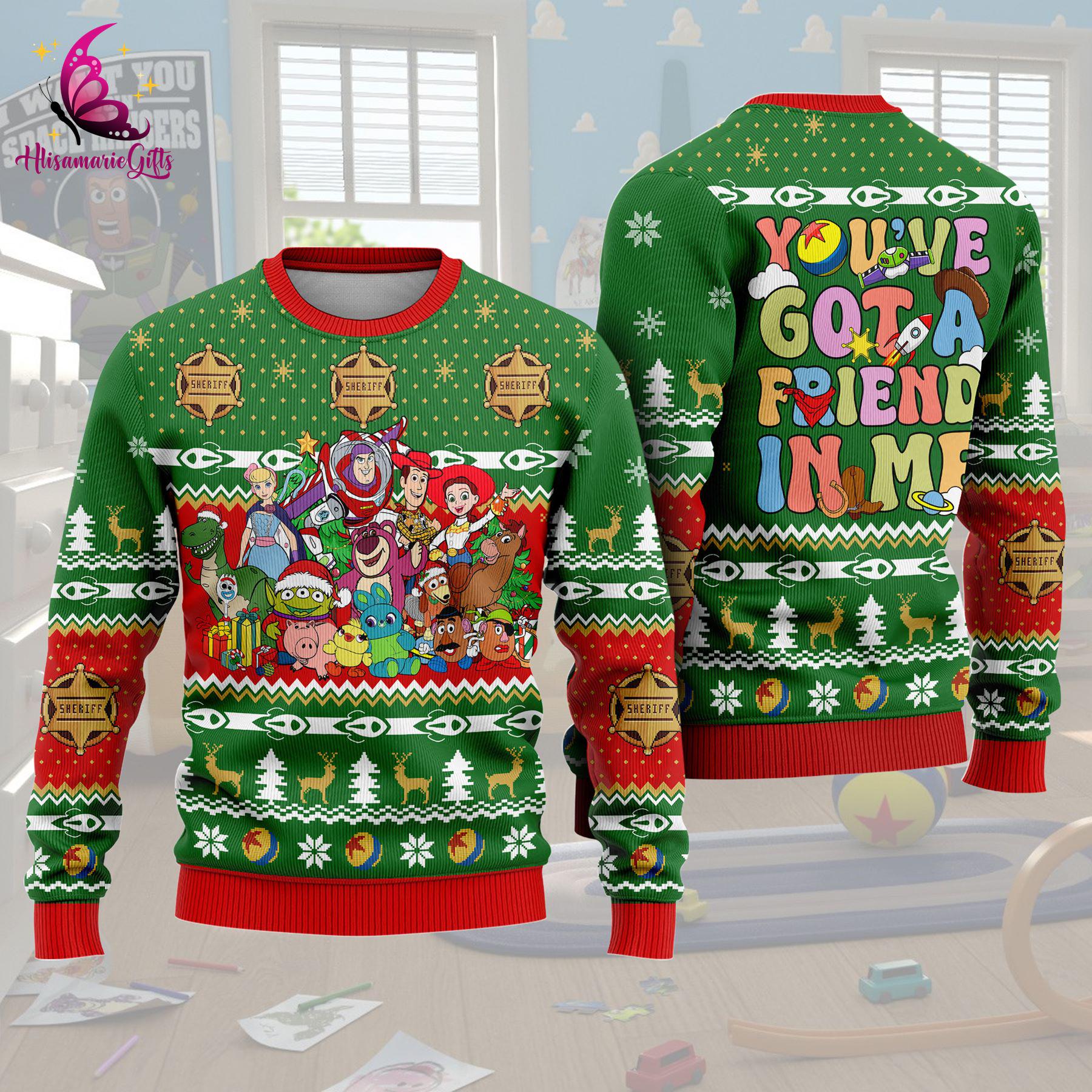 Discover Toy Story Ugly Christmas Sweater | You've Got A Friend In Me Christmas Sweatshirt
