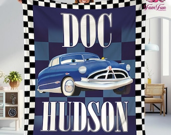 Doc Hudson Blanket, Disneyland Cars Blanket, Cars Blanket, Birthday Boy Blanket, Cars Birthday Gifts, Radiator Springs, Piston Cup