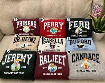 Phineas and Ferb Characters Shirt, Phineas & Ferb Group Shirt, Disneytrip Shirt, Phineas and Ferb Fan Shirt, Multiple Design Options