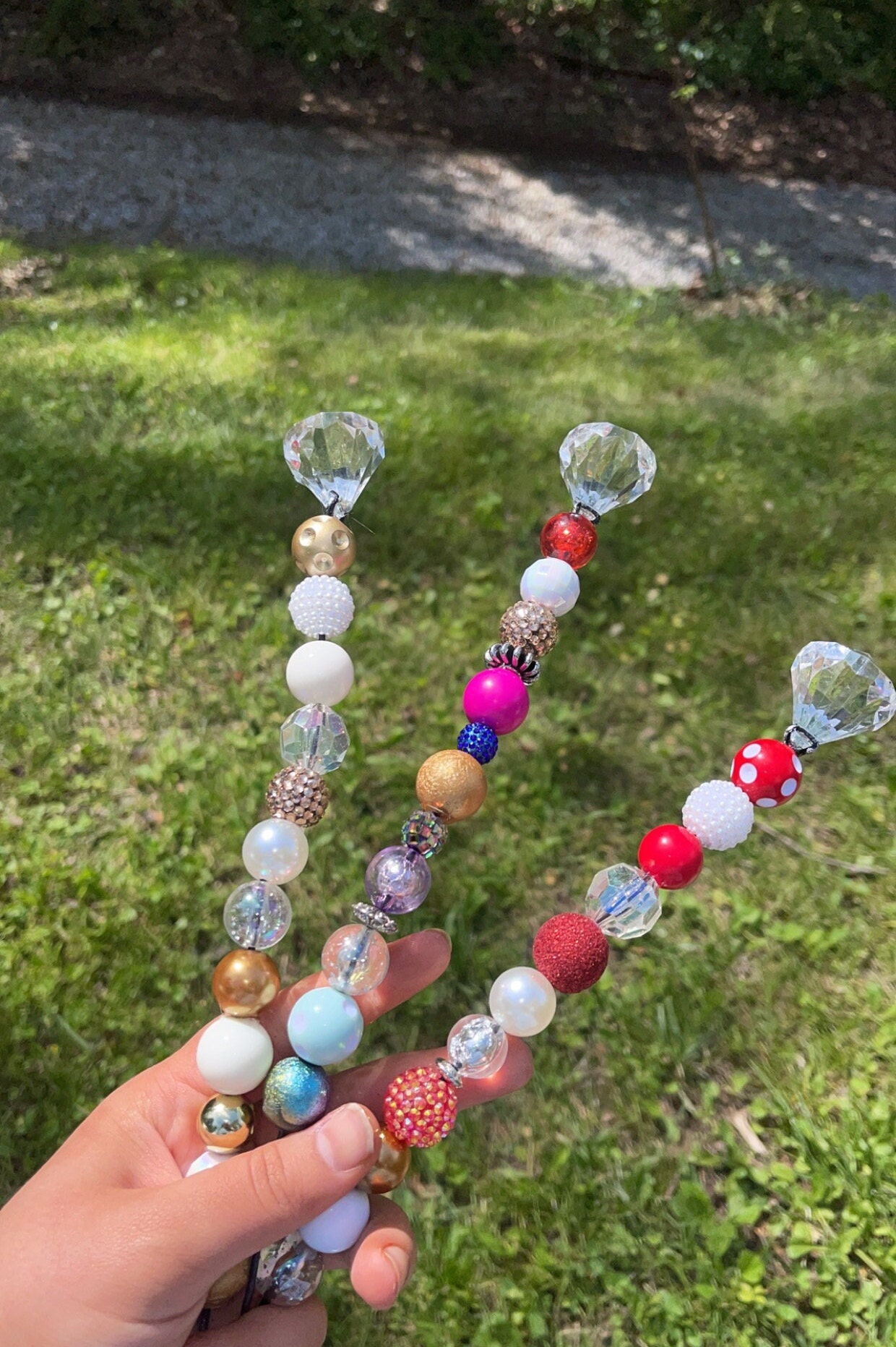 Fairy Garden Stakes, Glass Bead Garden Wands, Outdoor Suncatcher
