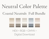 Soft Coastal Neutral Palettes — Coastal Neutrals Collection | Coastal Branding Colors | HEX RGB CMYK
