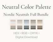 Cool & Soft Neutral Palettes — Nordic Neutrals Collection | Scandinavian Branding Colors | HEX RGB CMYK
