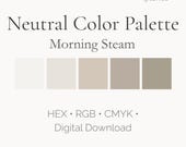 Soft Warm Neutral Palette — Morning Steam | Branding Colors | Herbal Chai Tones | HEX RGB CMYK