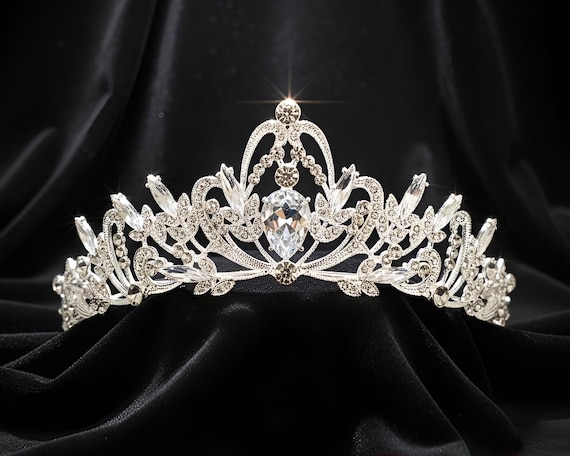 Large Rhinestone Tiara Crown With Hair Combs Wedding Prom Pageant Amazon.com: Janefashions Delux 5.5 Tall Rhinestone Crystal  main image 4