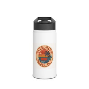 Una Vueltita Por Puerto Rico, Tropical Vibes Stainless Steel Water Bottle,